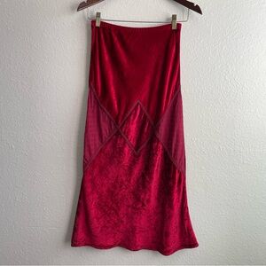Vintage Red Velvet Skirt
